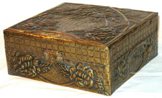 Jugendstil Embossed Brass Box.