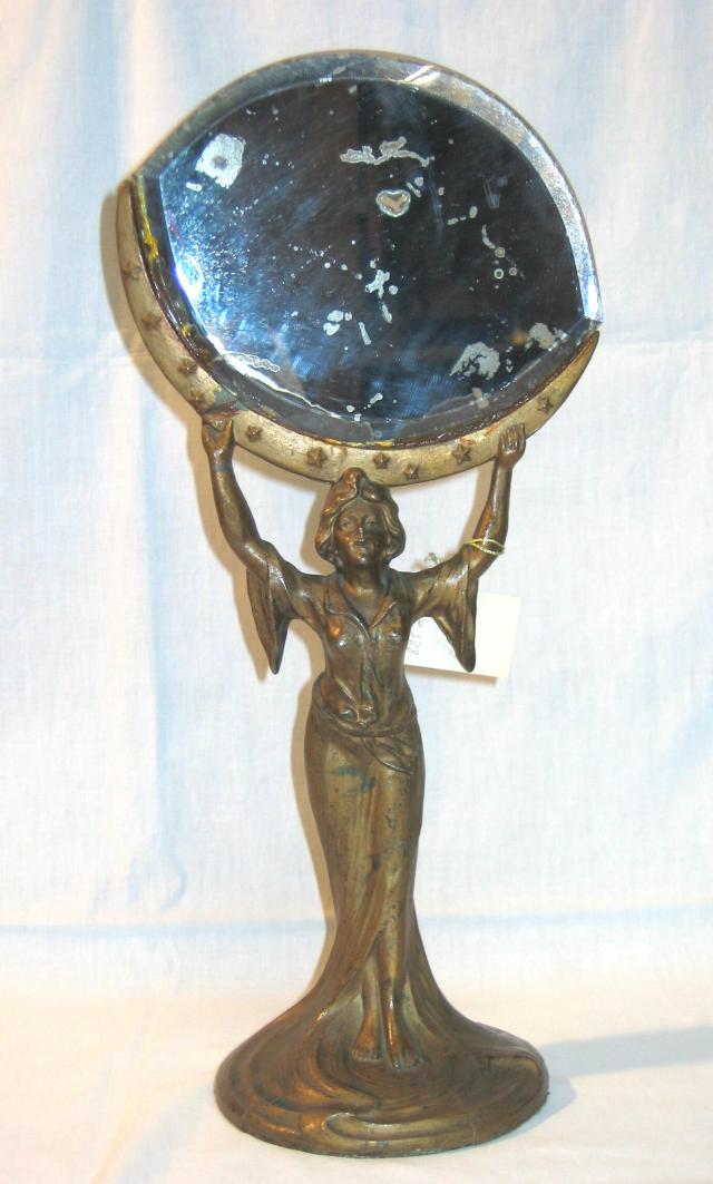 Jugendstil Maiden Figure with Mirror.