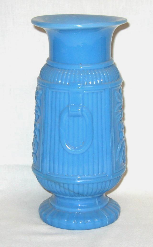 Late Biedermeier Blue Opaline Vase.