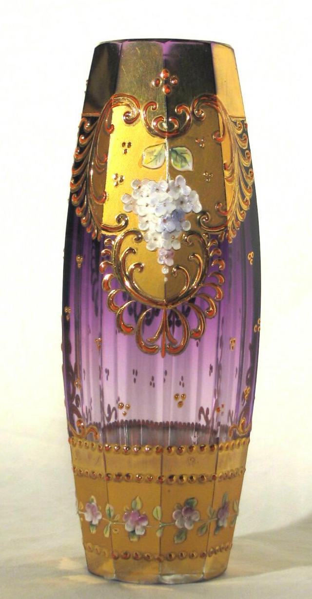 Moser amethyst-glass vase.