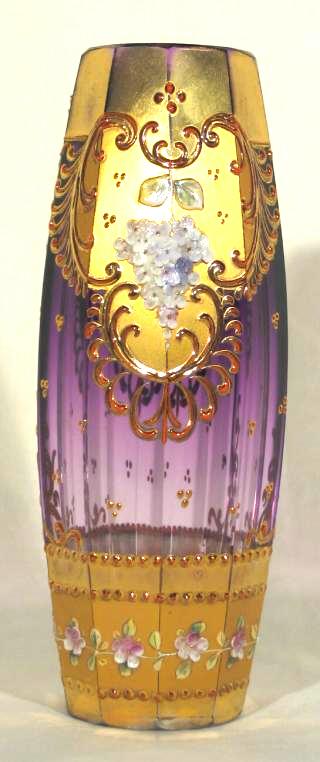 Moser amethyst-glass vase.