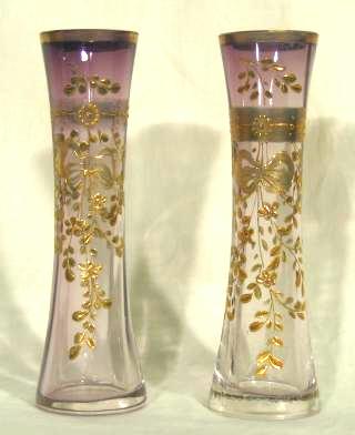 Pair of Moser vases.