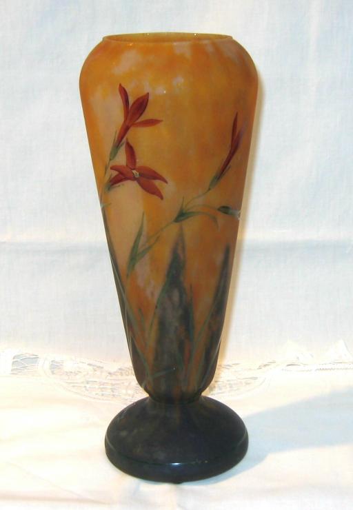 Daum Nancy Enamelled Vase.