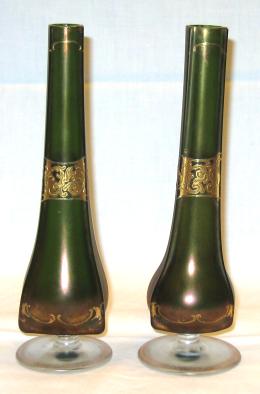 Pair of French green Vases.