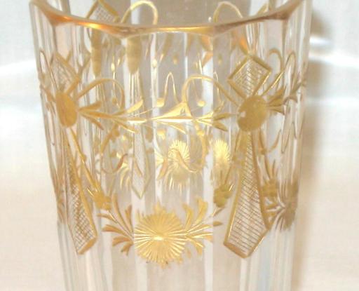 Gilded and Cut Glass Water Glasses.