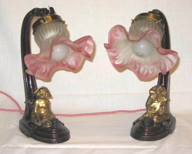 Pair of Austrian bed side lamps.