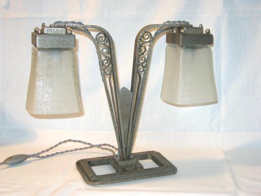 Pair of Daum Nancy Art Deco Table lamps.