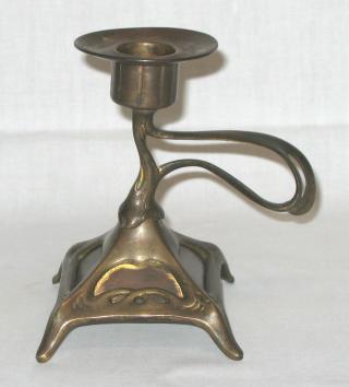 Jugendstil Bronze Candle-Holder.