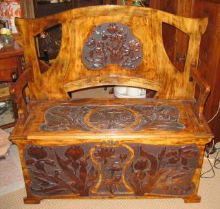 Jugendstil Bench with chest.