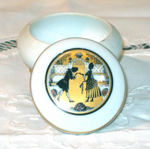 Rococo Scene Porcelain Box.
