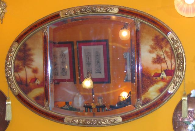 Art Deco Mirror with Landscapes.